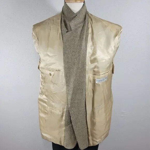 Robert Stock Men's Sport Coat Blazer Two Button Beige Silk Size about‎ 50R